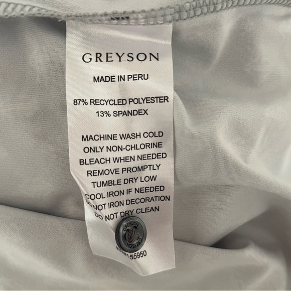 New! GREYSON Grey Short Sleeves Wolf Links Scarlett Polo Shirt 37533 - Picture 8 of 9